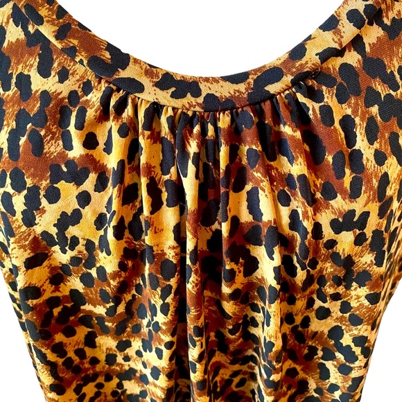 Worthington Animal Print Flowy Short Sleeve Top 1X - Picture 3 of 5